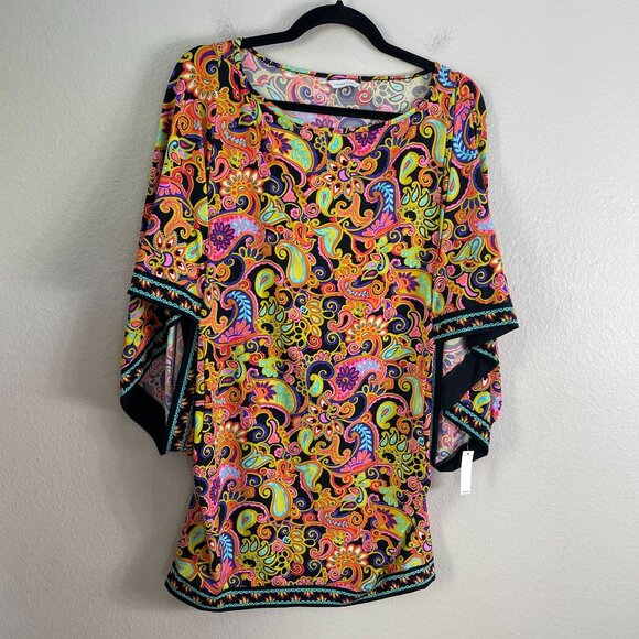 NEW Trina Turk Womens Medium Multicolor Paisley Coverup Up Dress - Picture 7 of 12